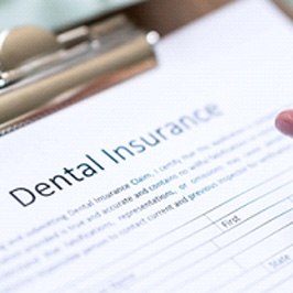 closeup of a dental insurance form