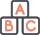 Animated alphabet blocks icon