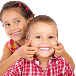 two smiling, happy children