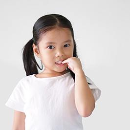 little girl experiencing a dental emergency in Wash Park that is different
