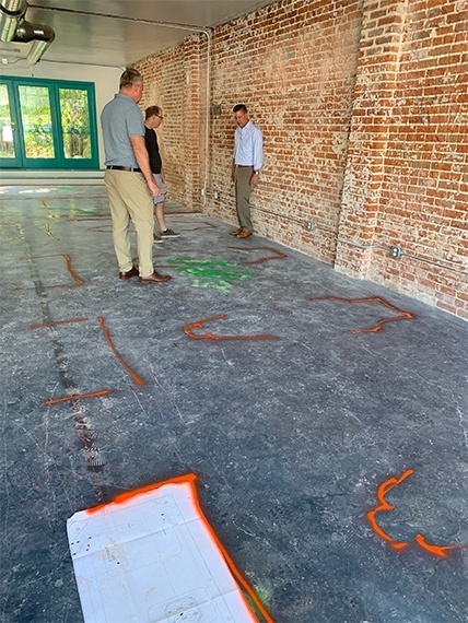 Dr. Bowman and contractors during dental office construction