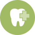 Animated tooth with emergency cross icon