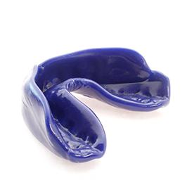 blue mouthguard with a white background